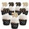 Big Dot of Happiness Adult 70th Birthday - Gold - Cupcake Decoration - Birthday Party Cupcake Wrappers and Treat Picks Kit - Set of 24